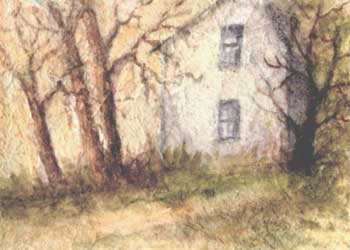 End Of The Lane Betty Willmore Cambridge WI watercolor on rice paper  SOLD